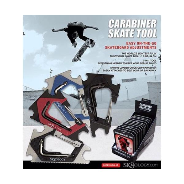 カラビナ スケートボード ツール 工具 SK8OLOGY ブラックレッド SKATE