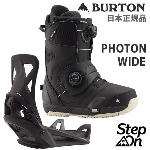 Wide Steponバインディング 19 ステップオン スノボ Burton ブーツ ビン On ブラック フォトンワイド ブーツ Websports ブーツ Step スノーボード Photon バートン