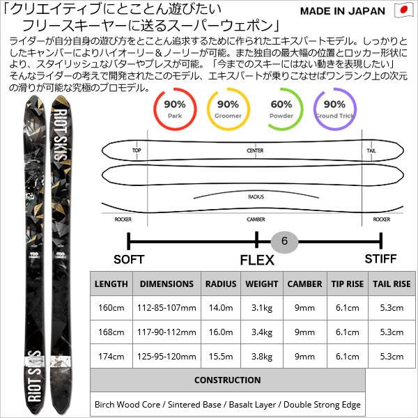 「人气商品」 フリースタイルスキー RIOT SKIS ライオット TBS ティービーエス(22-23 2023)＋23 マーカー スクワイヤ11 GW 100mm 【1076592039】(39195円)