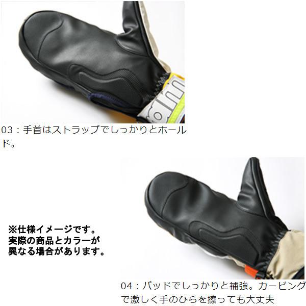 スノーボード グローブ ミトン アシュラム グローブ ゴアテックス PROFILE LOGO MITT navy/yellow (22-23 2023)GORE-TEX ashram|websports|05