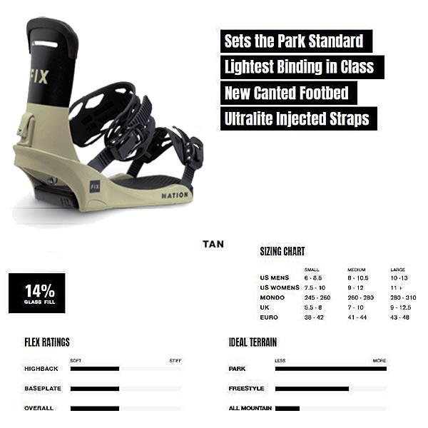 FIX BINDING フィックス ビンディング NATION / TAN 日本正規品(23-24