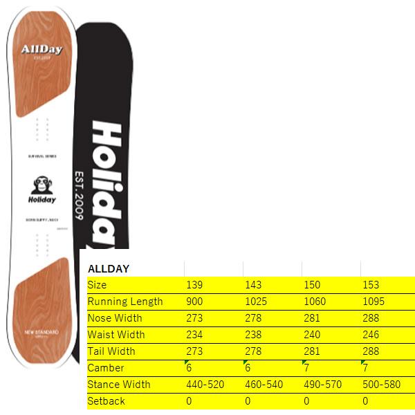 グラトリ 板 単品 holiday all day（23-24 2024） holiday  