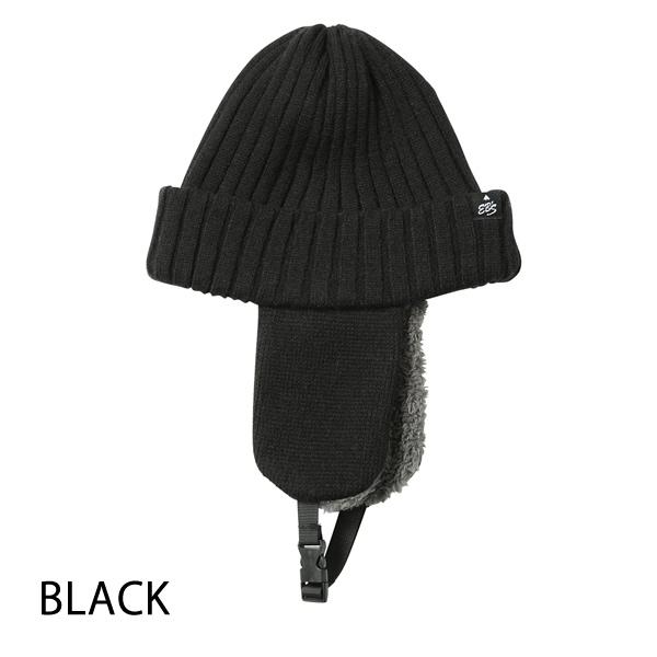 ebs エビス ビーニー ニットキャップ RIB FLAP 耳当て ボアフリース