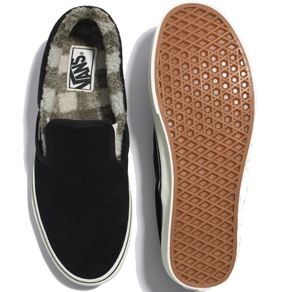 バンズ スニーカー スリッポン メンズ VANS CLASSIC SLIP-ON / COZY HUG BLACK(VN000BVZBM8)