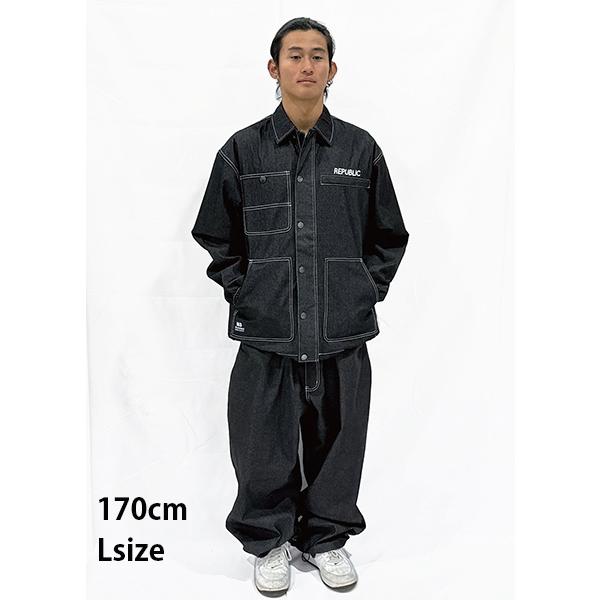 REPUBLIC リパブリック ウェア HUNTAING COAT-jacket / ブラックデニム