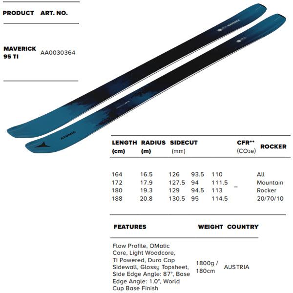 ATOMIC アトミック スキー板 MAVERICK 95 TI (24-25 2025) + 25