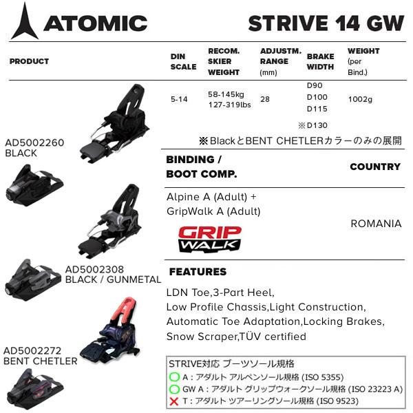ATOMIC アトミック スキー板 BENT 110 (24-25 2025) + 25 STRIVE ATOMIC アトミック スキー板 BENT 110 (24-25 2025) + 25 STRIVE