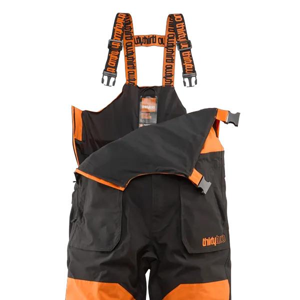 THIRTYTWO 32  25-26 スノーボードウェア メンズ ビブパンンツ BASEMENT  BIB -pants / BLACK-ORANGE  サーティーツー ワイド 太いの画像