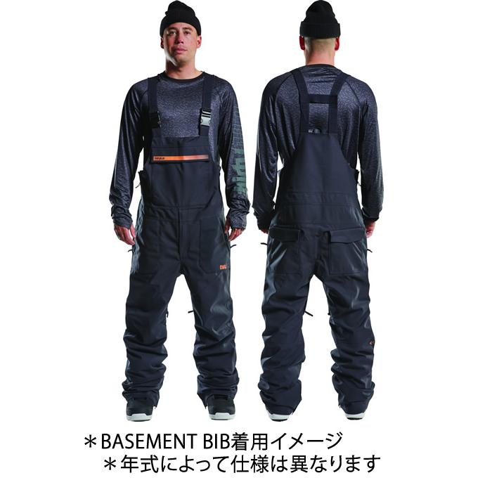 THIRTYTWO 32  25-26 スノーボードウェア メンズ ビブパンンツ BASEMENT  BIB -pants / BLACK-ORANGE  サーティーツー ワイド 太いの画像