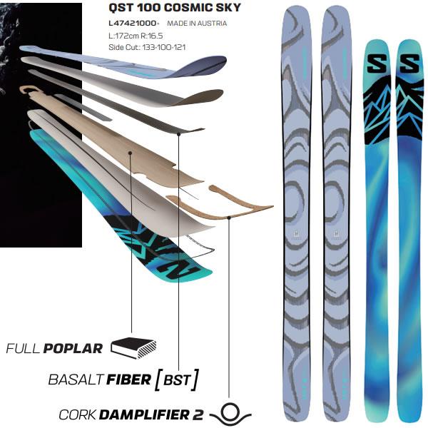 SALOMON（サロモン） スキー板 QST 100 COSMIC SKY (25-26 2026) + 26