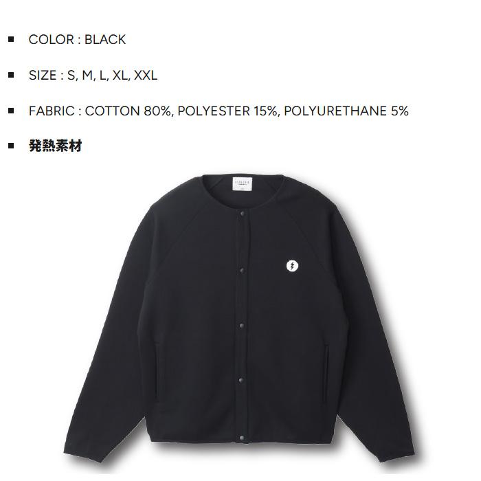 ELECTRIC（エレクトリック） 発熱素材 HEAT INNER BUTTON DOWN BLACK 