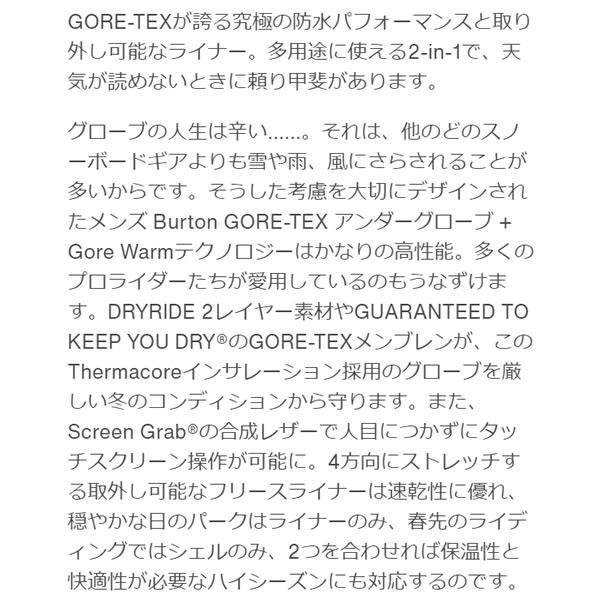 BURTON（バートン） スノーボード グローブ Burton GORETEX 5本指 GRAY