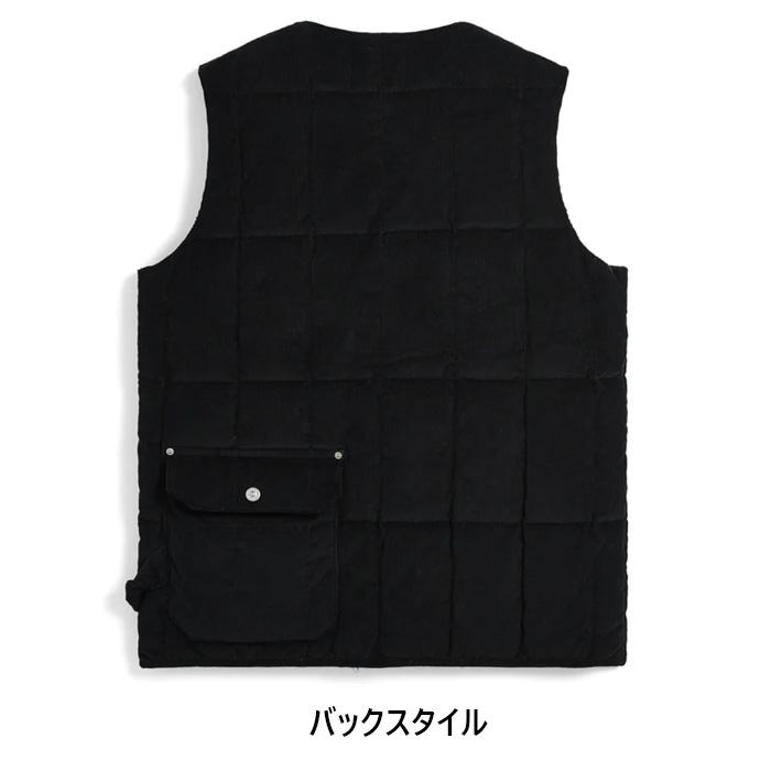 TAION（タイオン） ダウンベスト ワーク Vネックボタン コーデュロイ