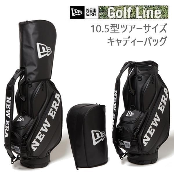 美品 NEW ERAプロツアーキャディバッグ ワードマークロゴブラック×ホワイト NEW ERA（ニューエラ） キャディバッグ ツアーモデル プロ ツアー