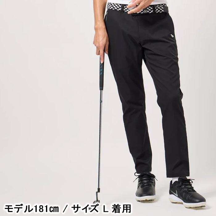 新作 ニューエラ テーパード ストレッチ パンツ サイドロゴ ブラック ゴルフ NEW ERA（ニューエラ） ゴルフ テーパード ストレッチ パンツ サイド