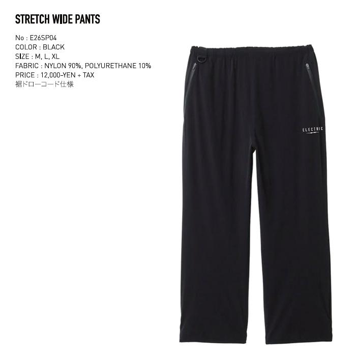 ELECTRIC（エレクトリック） ストレッチ ワイドパンツ / BLACK