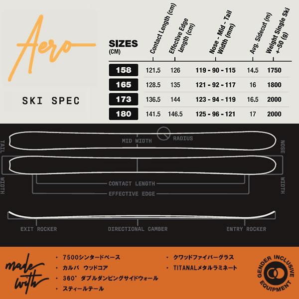 season eqpt. 2025 AERO -Black- エアロ スキー板 単品 (板のみ