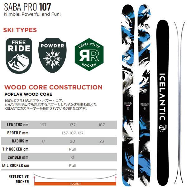 ICELANTIC スキー 2024 SABA PRO 107 サバプロ (23-24) + 25 マーカー
