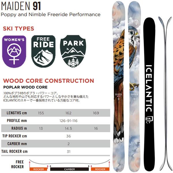 ICELANTIC スキー 2024 MAIDEN 91 メイデン91 (23-24) + 24 マーカー 