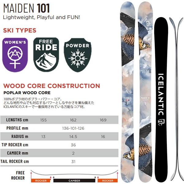ICELANTIC スキー 2024 MAIDEN 101 メイデン101 (23-24) + 24 マーカー