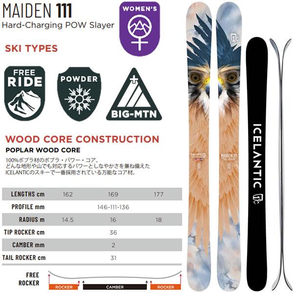 ICELANTIC スキー 2024 MAIDEN 111 メイデン111 (23-24) + 24 マーカー SQUIRE 11 GW 110mm ブレーキ アイスランティック｜websports｜03