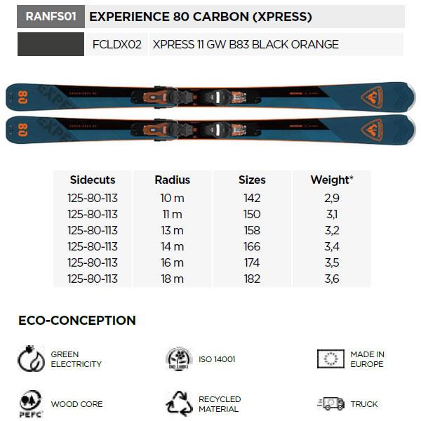 ROSSIGNOL ロシニョール スキー板 2025 EXPERIENCE 80 CARBON + ROSSIGNOL ロシニョール スキー板 2025 EXPERIENCE 80 CARBON +