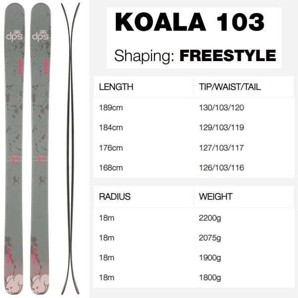 PHANTOM加工済 dps スキー板 KOALA 103 単品 (板のみ) コアラ PHANTOM加工済 dps スキー板 KOALA 103 単品 (板のみ) コアラ