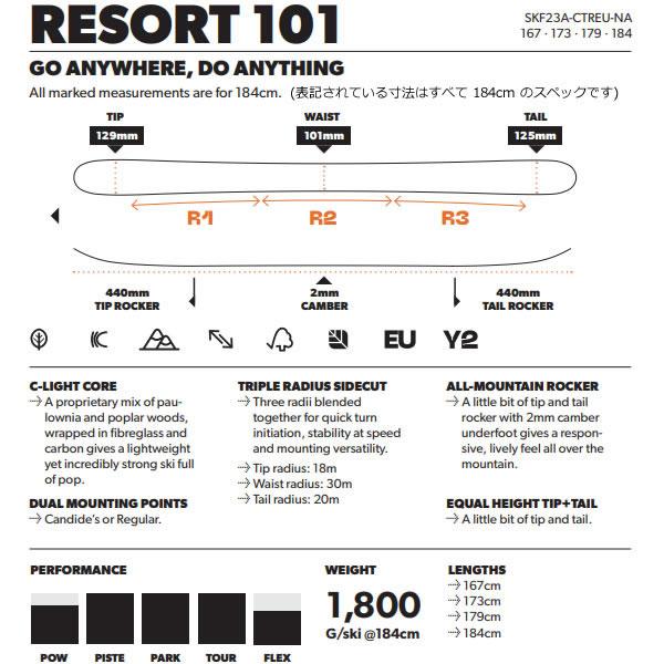 CANDIDE SKIS スキー 2026 RESORT 101 (25-26 2026) + 27 サロモン