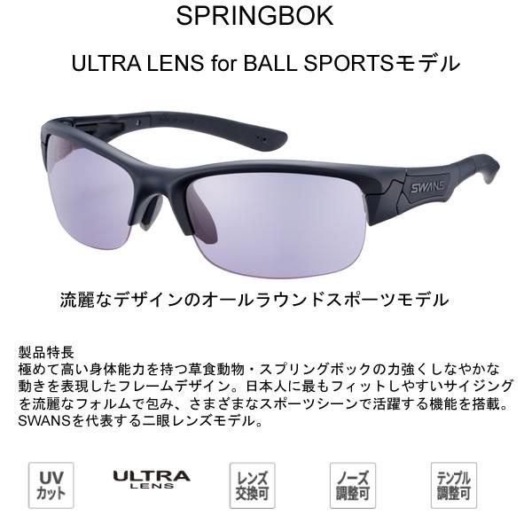 スワンズ野球サングラス 高校野球規定対応モデル SPRINGBOK (SPB-0018 MBK) マットブラック BALLSPORTS swans