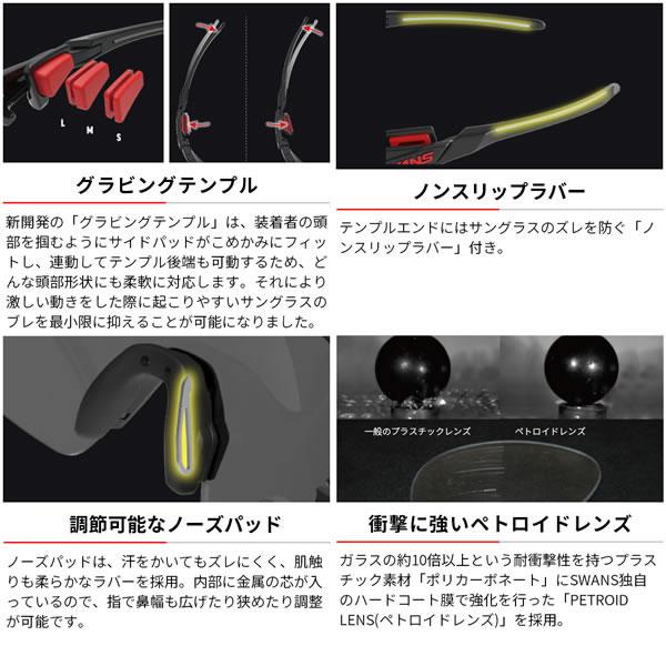 スワンズ サングラス ULTRAレンズ FACEONE (FO-3516 LGR) マットライトグレイ×マットクリアスモーク BALLSPORTS swans 爆買_4