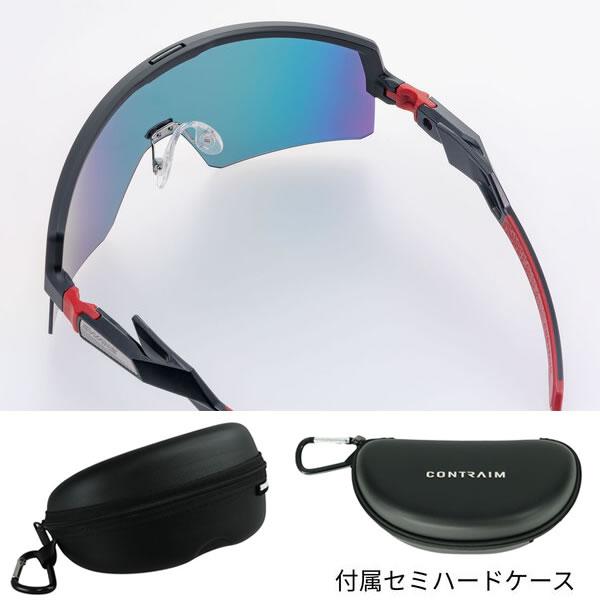スワンズ サングラス ミラーレンズ CONTRAIM (CR-3501 MBK) マットブラック×レッド コントライム ゴルフ swansの画像