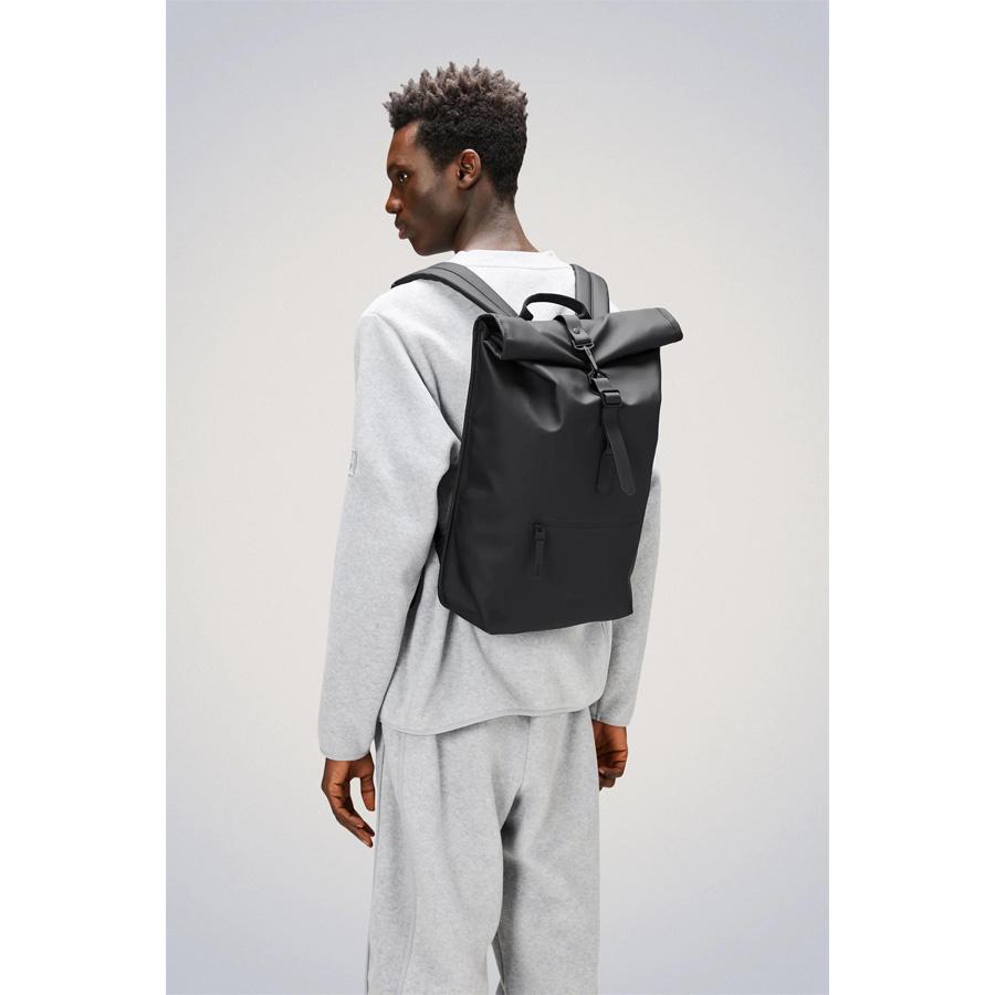 RAINS （レインズ） / バッグ　防水 バックパック リュックサック / ROLLTOP RUCKSACK - BLACK / 904-41-13320 01 黒 ブラック｜websports｜04