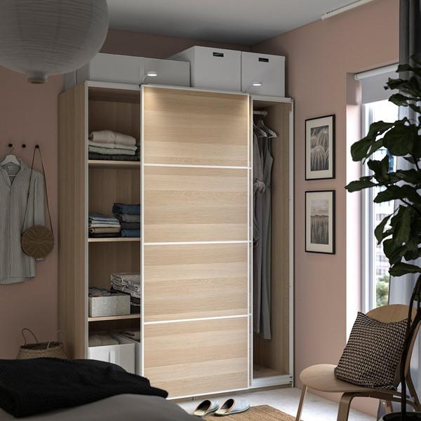 [IKEA/イケア/通販]PAX パックス / MEHAMN メーハムンワードローブ, ホワイトステインオーク調/両面仕様 ホワイトステインオーク調,150x66x201 cm[5](09429790) |  | 02