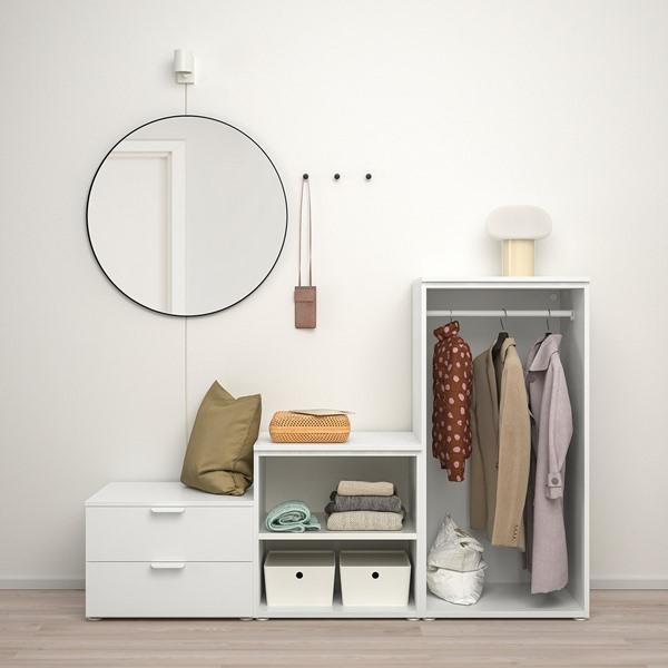 [IKEA/イケア/通販]PLATSA プラッツァワードローブ 扉2枚＋引き出し2段付, ホワイト/フォッネス ホワイト,180x57x123 cm[13](09624980) |  | 02