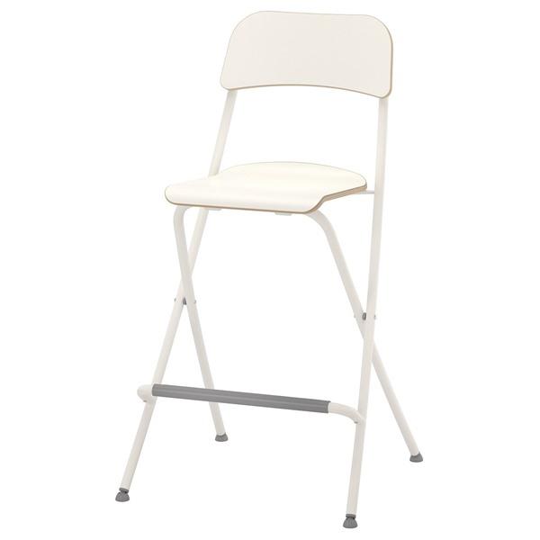 [IKEA/イケア/通販]FRANKLIN フランクリンカウンターチェア 背もたれ付き 折りたたみ式, カウンターの高さ ホワイト/ホワイト,63 cm[H](10404878) | 