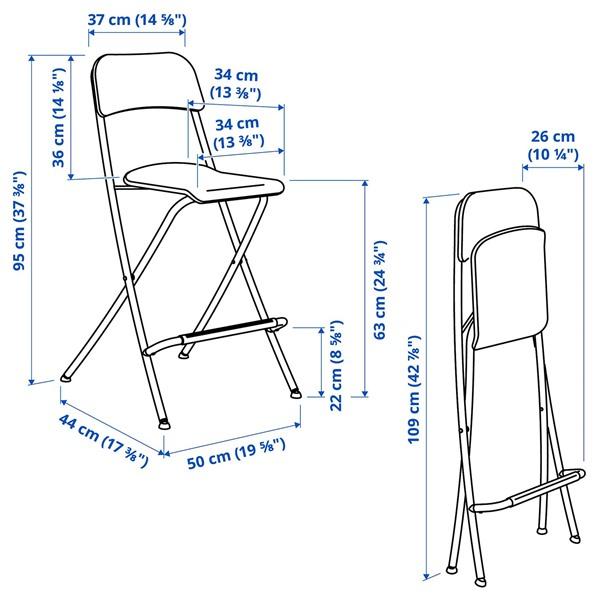 [IKEA/イケア/通販]FRANKLIN フランクリンカウンターチェア 背もたれ付き 折りたたみ式, カウンターの高さ ホワイト/ホワイト,63 cm[H](10404878) |  | 06