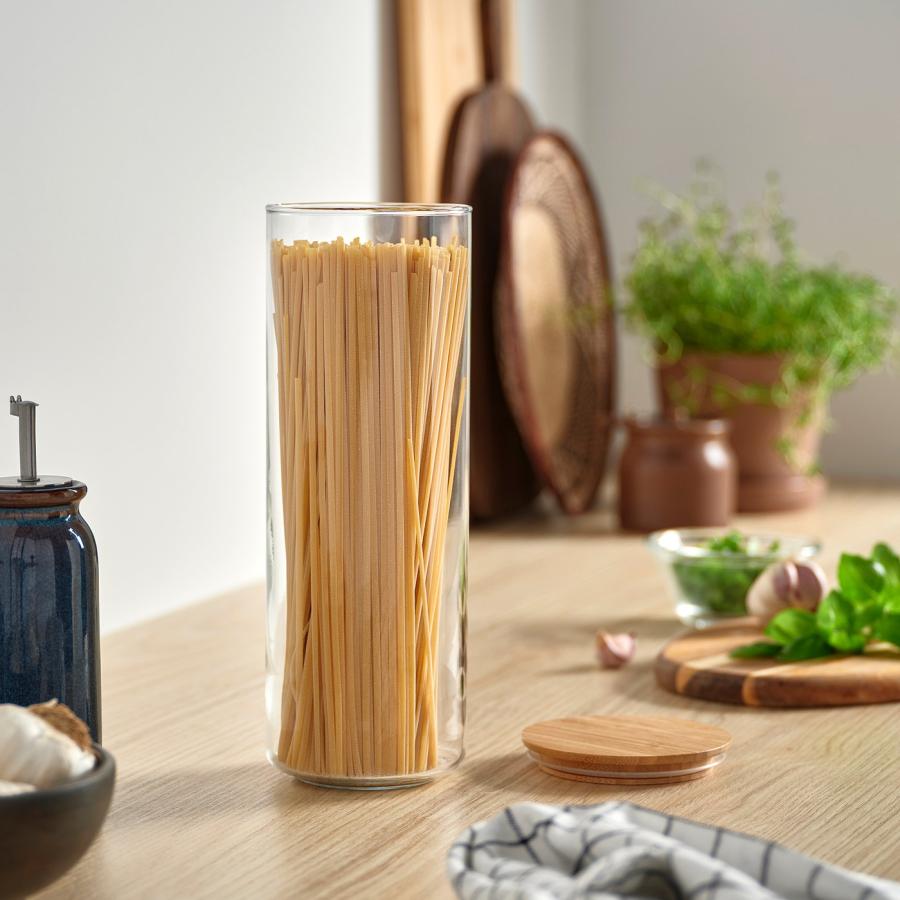 [IKEA/イケア/通販]EKLATANT エクラタント ふた付き容器, クリアガラス/竹, 1.8 l[A](10419059) |  | 02
