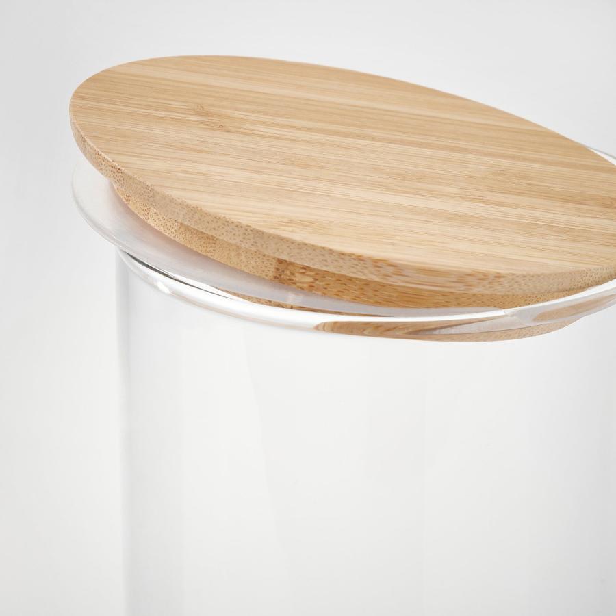 [IKEA/イケア/通販]EKLATANT エクラタント ふた付き容器, クリアガラス/竹, 1.8 l[A](10419059) |  | 04