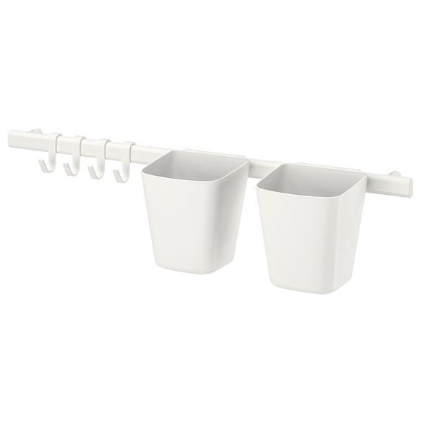 [IKEA/イケア/通販]SUNNERSTA スンネルスタレール フック4個＆小物入れ2個付き, ホワイト[C](10455151) | 