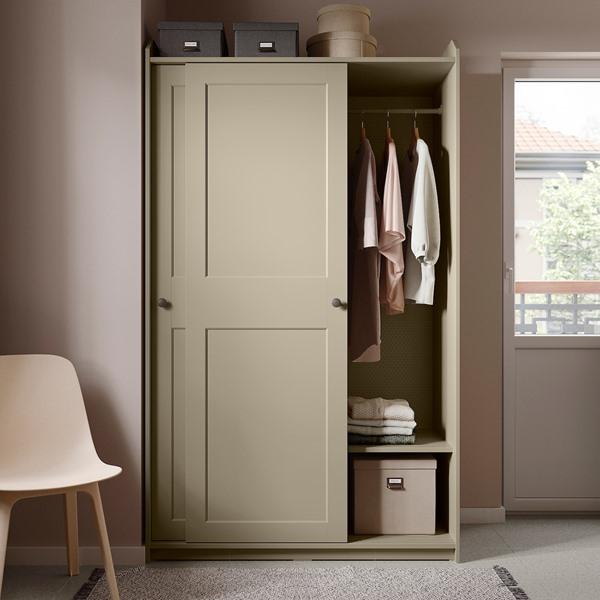 【IKEA/イケア/通販】HAUGA ハウガ ワードローブ 引き戸付き, ベージュ[3](10456914) |  | 01