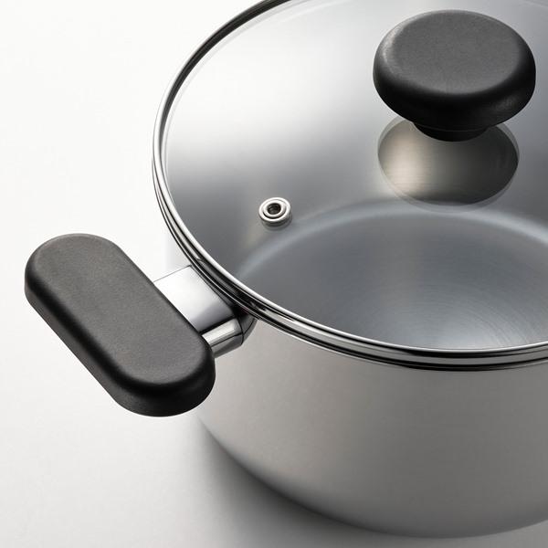 [IKEA/イケア/通販]MIDDAGSMAT ミッダグスマート鍋 ふた付き, クリアガラス/ステンレススチール,3 l[B](10463716) |  | 01