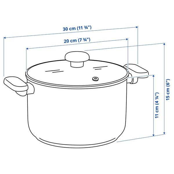 [IKEA/イケア/通販]MIDDAGSMAT ミッダグスマート鍋 ふた付き, クリアガラス/ステンレススチール,3 l[B](10463716) |  | 08