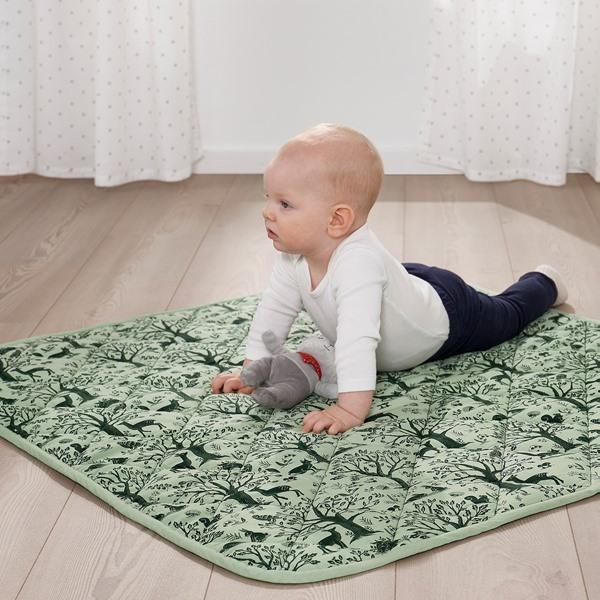 【IKEA/イケア/通販】TROLLDOM トロルドム キルトブランケット, 森の動物模様/グリーン,…[A](10518342) |  | 01