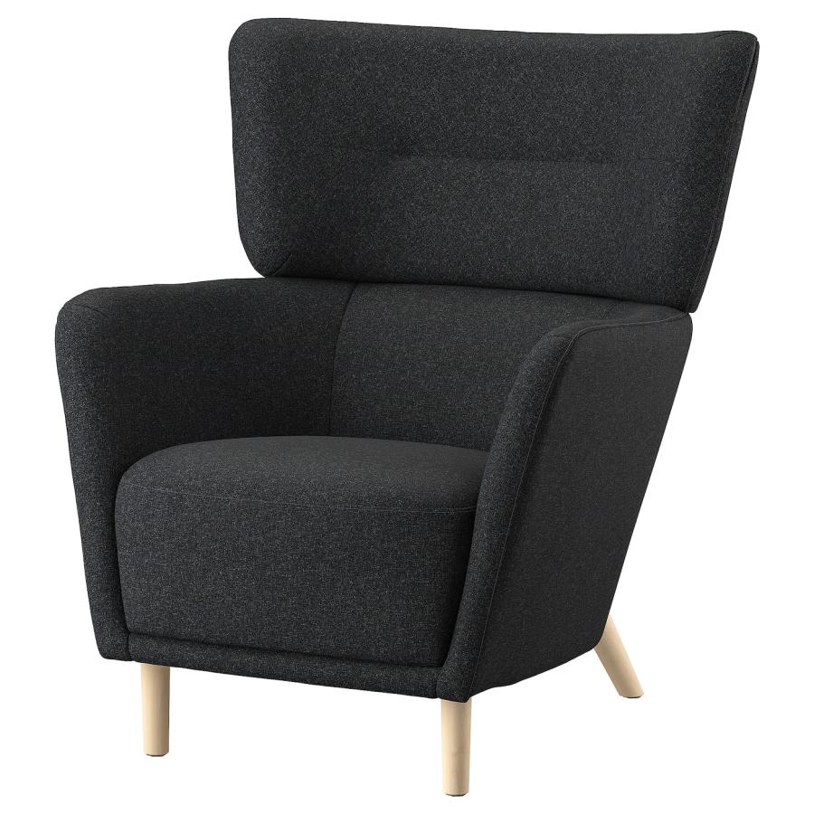 【IKEA/イケア/通販】OSKARSHAMN オスカルスハムン ウィングチェア, グンナレド ブラックグレー[J](10521660) | 