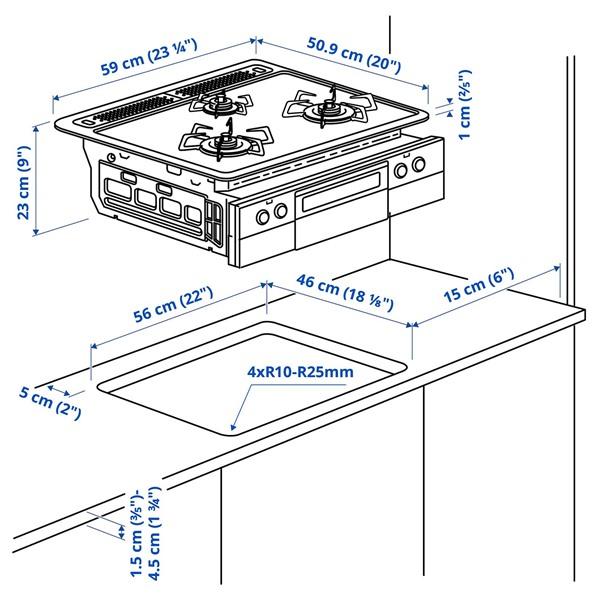 [IKEA/イケア/通販]TYNDERO ティンデローLPGガスコンロ グリル付き,59 cm[G](10534200) |  | 06