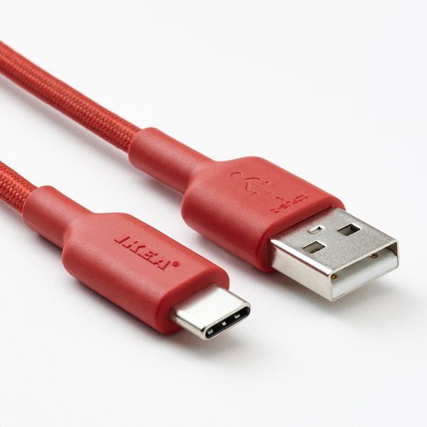 【IKEA/イケア/通販】LILLHULT リルフルト USB-A - USB-C, レッド[A](10534728) |  | 01