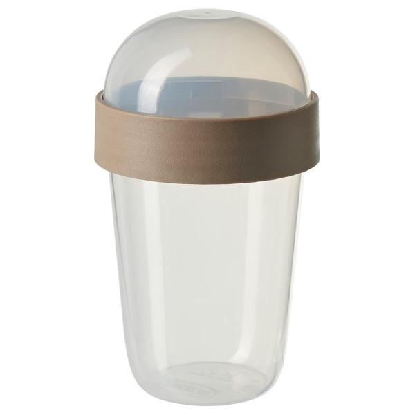 [IKEA/イケア/通販]SPLITTERNY スプリッテルニースナック用容器, 透明/ライトグレーブラウン,300 ml[A](10586294) | 