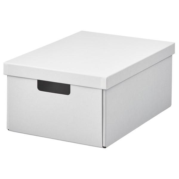 [IKEA/イケア/通販]FJADERHARV フィェデルハルヴ収納ボックス ふた付き, ホワイト,25x35x16 cm[B](10596924) | 