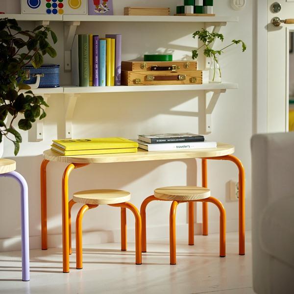 [IKEA/イケア/通販]GREJSIMOJS グレイシモイス子ども用スツール, 木製/オレンジ[C](10598975) |  | 01