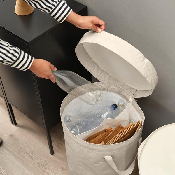[IKEA/イケア/通販]DIMPA ディムパ分別バッグ ふた付き, ライトグレーベージュ,50 l[C](10601435) |  | 01